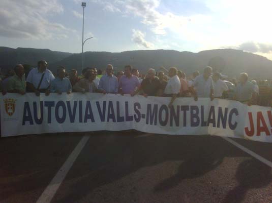 Manifestació del passat 15 d'agost a Montblanc