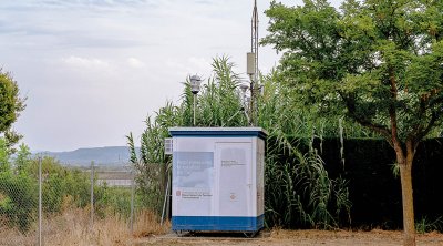 Estació de mesurament de la qualitat de l'aire a Juneda. (foto: X.M.)