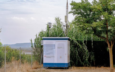 Estació de mesurament de la qualitat de l'aire a Juneda. (foto: X.M.)
