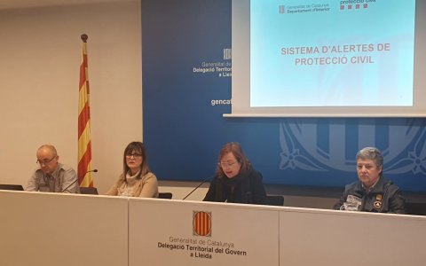 Roda de premsa de presentació del simulacre (Foto: Delegació Govern Lleida)
