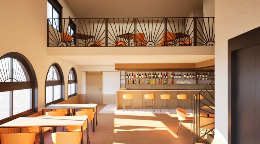 Recreació virtual de com quedarà l’espai del bar.