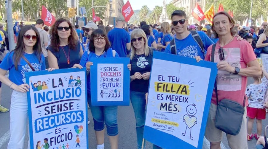 Membres del col·legi Montserrat a la manifestació del 27 de maig a Barcelona. (foto: CMDDM)