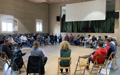 Reunió mantinguda als Torms pels operadors de l'oli que no formen part de la DOP. (Foto: E.R.)