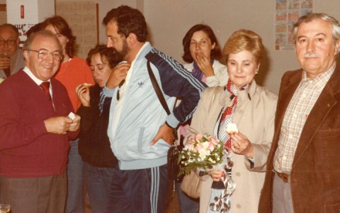 Oró, Forteza i Vallverdú, a la sala de professors de l'institut de les Borges. (foto: INS Josep Vallverdú)