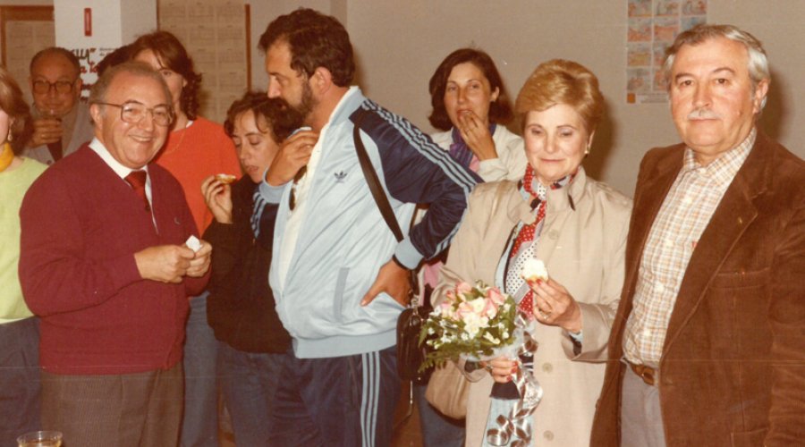 Oró, Forteza i Vallverdú, a la sala de professors de l'institut de les Borges. (foto: INS Josep Vallverdú)