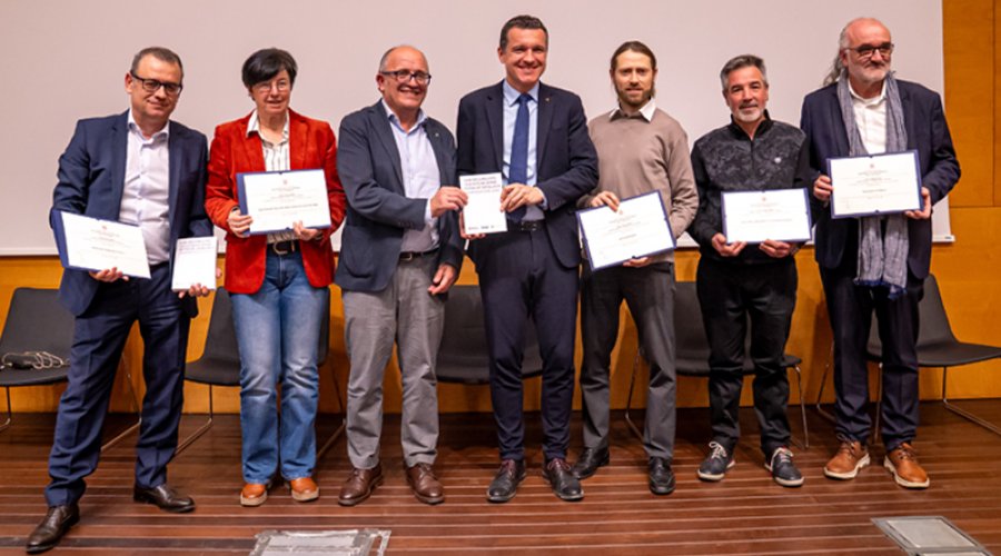 Xavier Benet i Jaume Culleré, tercer i segon per la dreta, respectivament.